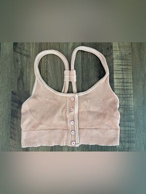 FP Movement by Free People Ribbed Crop Tank - Pink Peach